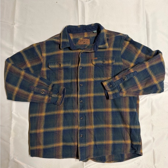 Orvis Other - Orvis Navy and Mustard Plaid Flannel Shirt Jacket